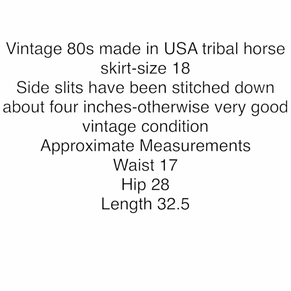 Horse Skirt 80s 90s Vintage Sharon Anthony Women's Navy Orange Green Tribal 18